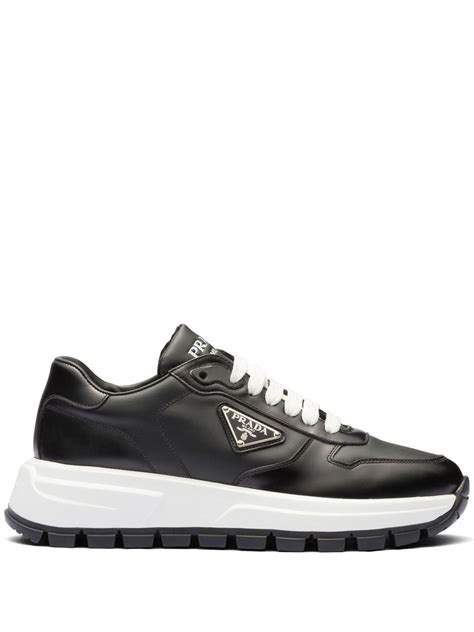 prada lace up mens shoes|Prada canvas and leather sneaker.